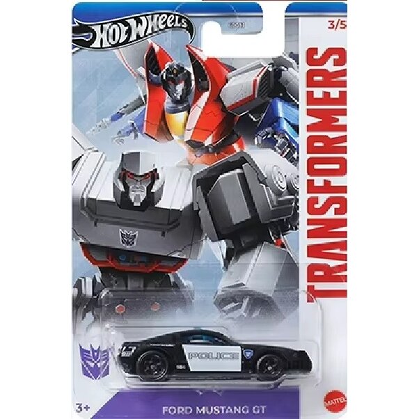 Hot Wheels Mainline Transformers Modeliukas Ford Mustang GT Police, black/white (yra Sandėlyje)