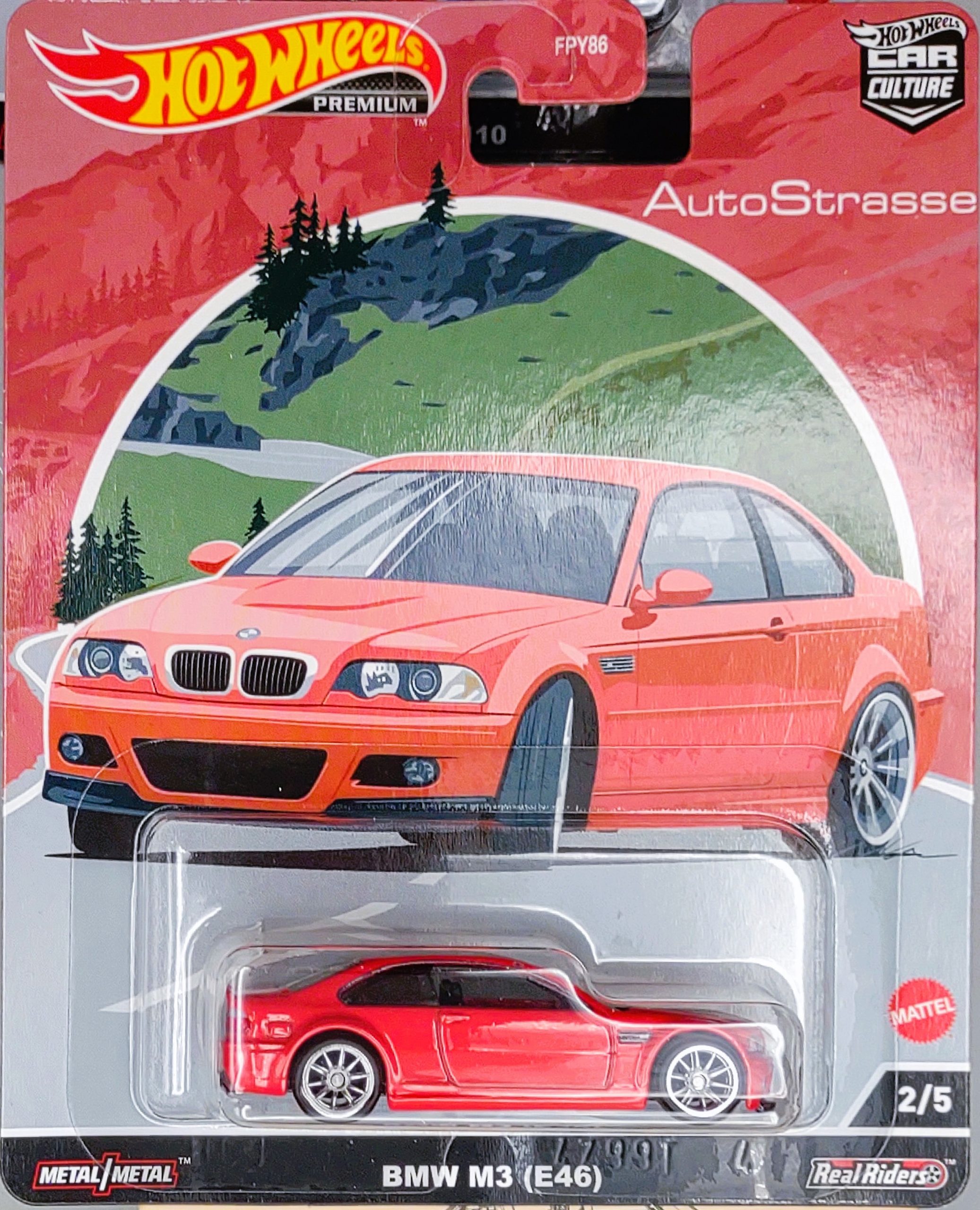 Hot Wheels Premium Modeliukas BMW M3 E46 *AutoStrasse*, red (yra Sandėlyje)