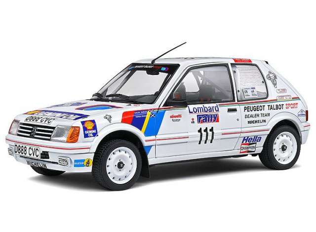 Solido Modeliukas 1/18 1988 Peugeot 205 GTi #111 Rally RAC, white