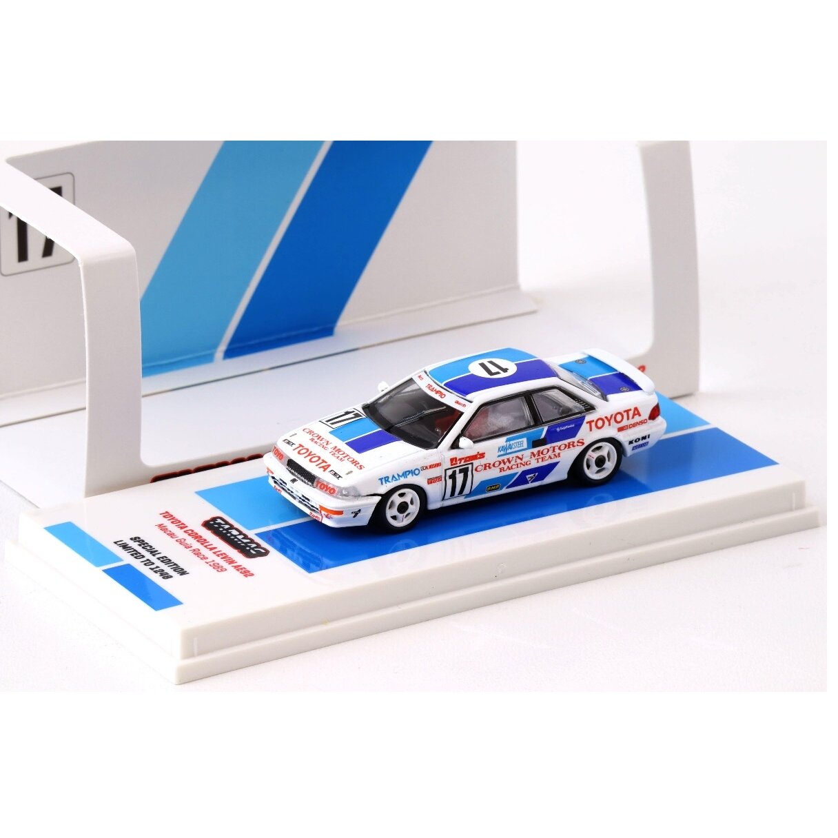 PRE-ORDER Tarmac Works Modeliukas 1989 Toyota Corolla Levin AE92 #17 Macau GP, white/blue