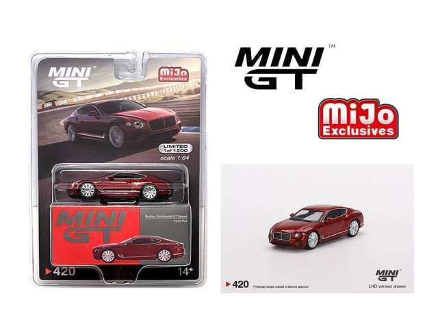 PRE-ORD3R Mini GT Modeliukas 1/64 2022 Bentley Continental GT Speed, candy red