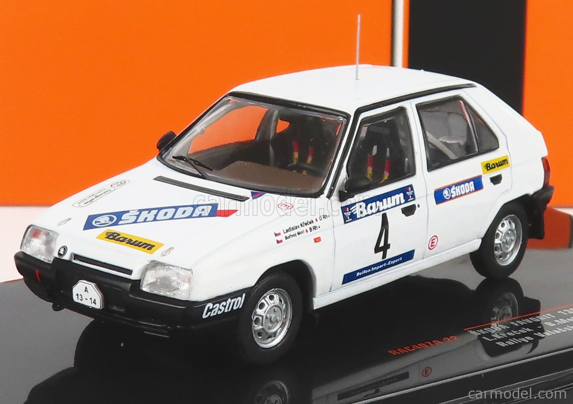 PRE-ORD3R IXO Models Modeliukas 1/43 1989 Skoda Favorit 136 L No.4 Rally Valasskaa Zima Krecek/Borivoj