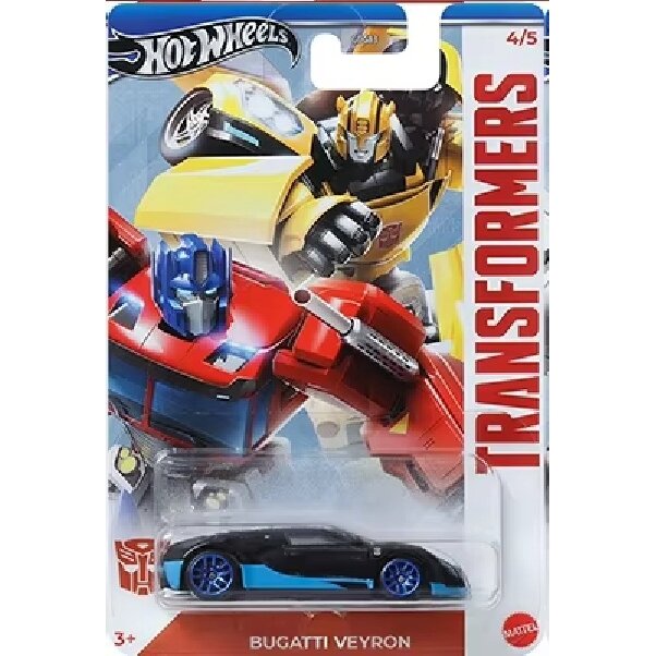 Hot Wheels Mainline Transformers Modeliukas Bugatti Veyron, black/blue
