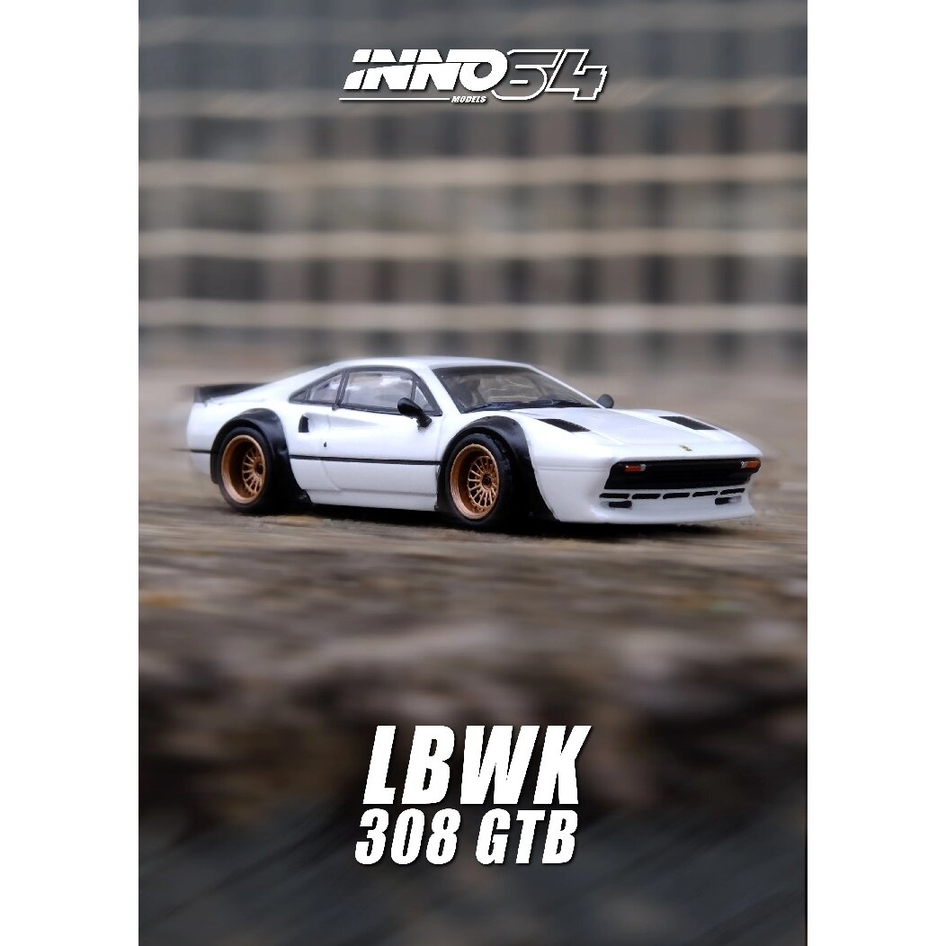 INNO64 Modeliukas 1/64 LBWK 308 GTB, white (yra Sandėlyje)