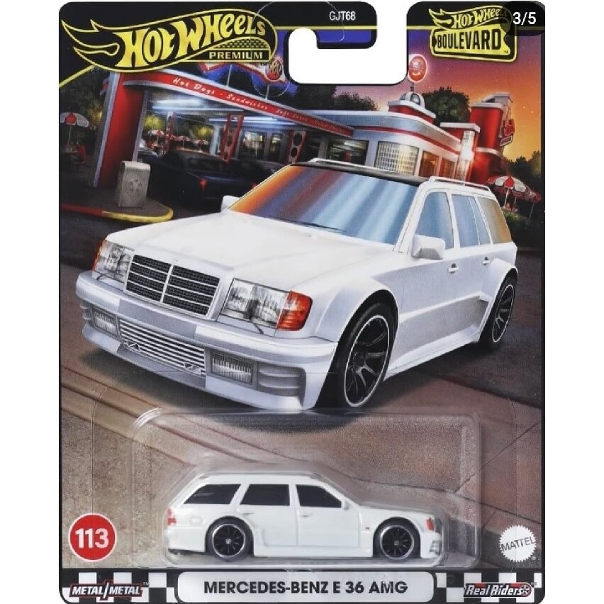 Hot Wheels Premium Boulevard Modeliukas Mercedes Benz E36 AMG Wagon White (yra Sandėlyje)