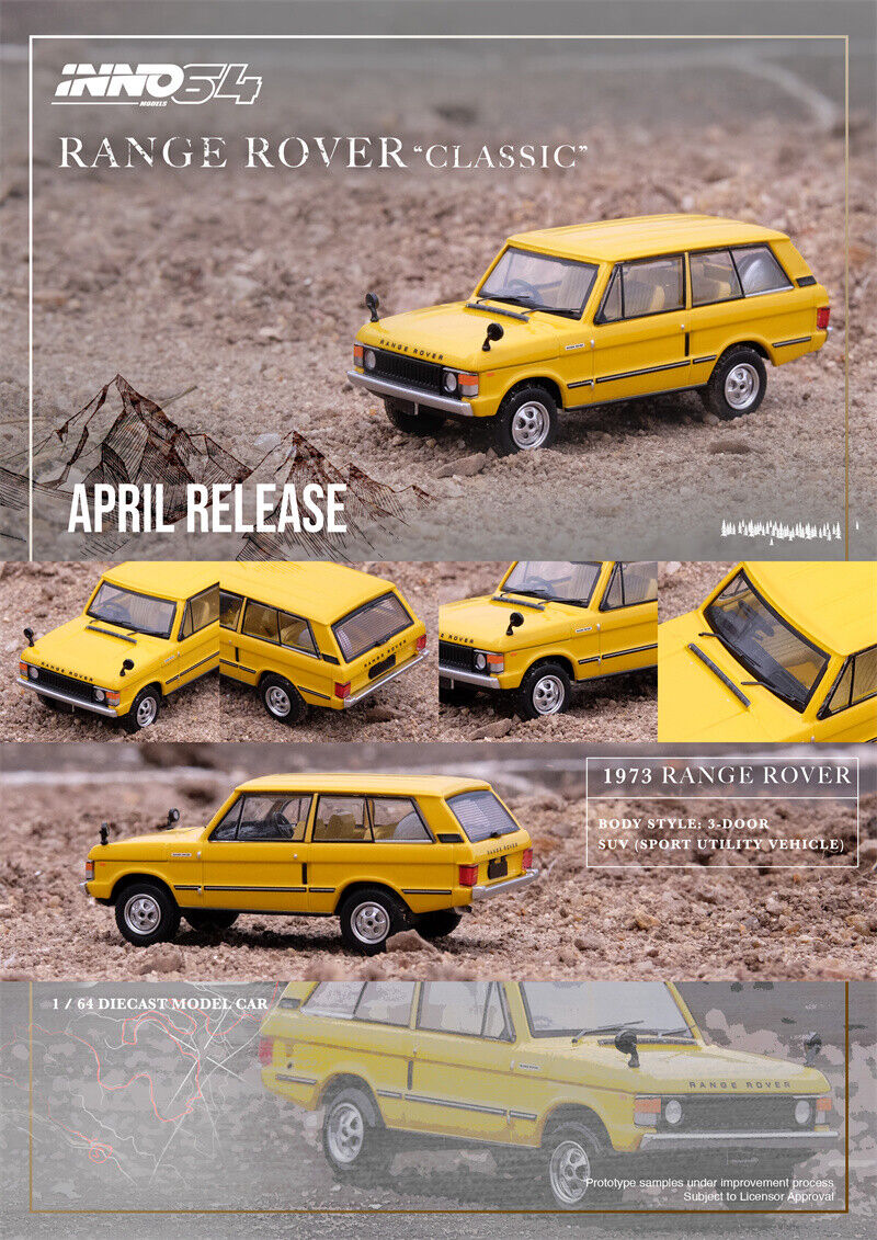 PRE-ORD3R Inno64 Modeliukas Range Rover *Classic*, sanglow yellow