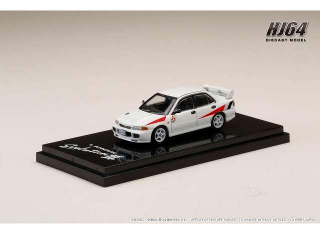 PRE-ORD3R Hobby Japan Modeliukas Mitsubishi Lancer RS Evolution III Rally Stripe, scortia white