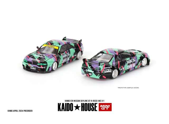Mini GT Modeliukas 1/64 1995 Nissan Skyline GT-R (R33) HKS V1, various (yra Sandėlyje)
