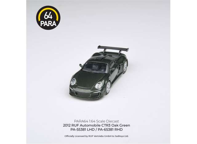 Para64 Modeliukas 2012 RUF CTR3 Clubsport, oak green left hand drive (cars in a deluxe Acrylic window box)