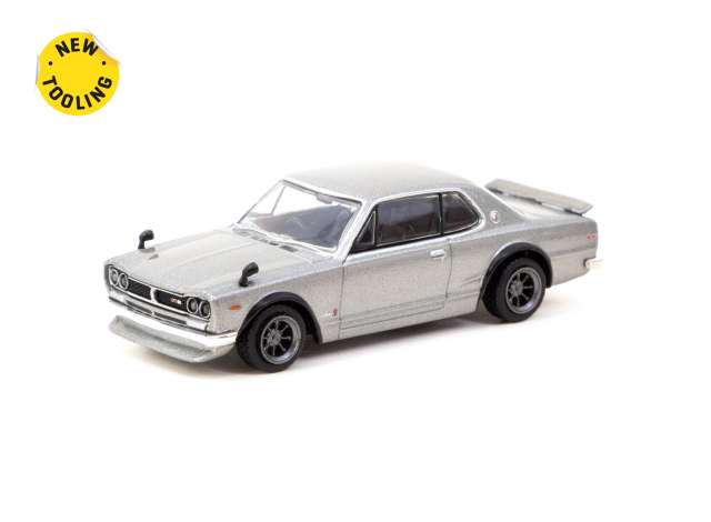 PRE-ORD3R Tarmac Modeliukas 1/64 Nissan Skyline 2000 GT-R KPGC10, silver