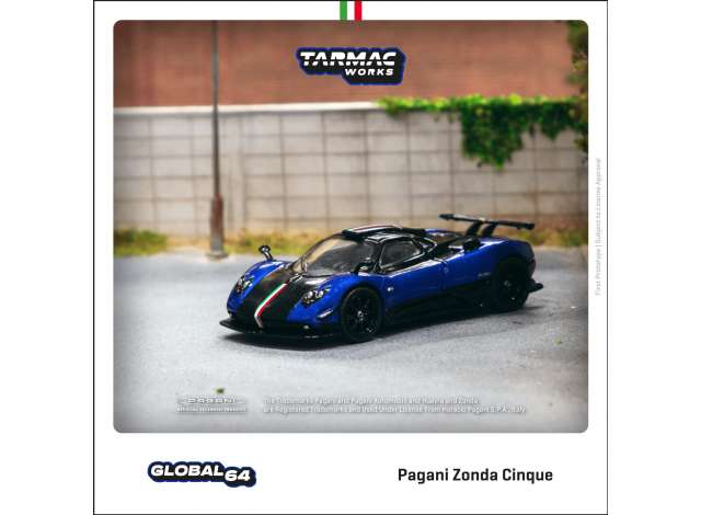Tarmac Works Modeliukas Pagani Zonda Cinque, blu francia