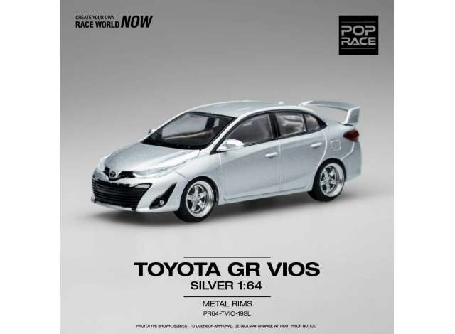 PRE-ORD3R Pop Race Modeliukas 1/64 Toyota GR VIOS, silver
