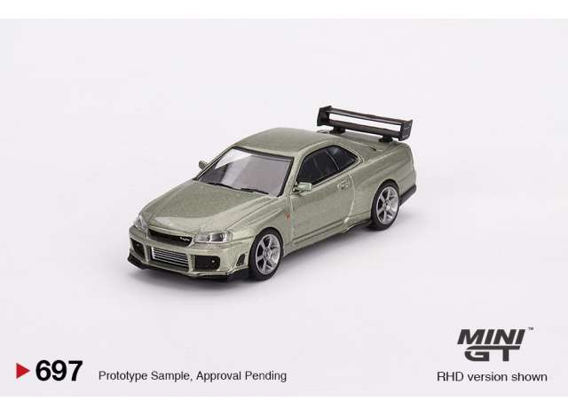Mini GT Modeliukas 1999 Nissan Skyline GT-R R34 Tommykaira R-Z, grey (yra Sandėlyje)