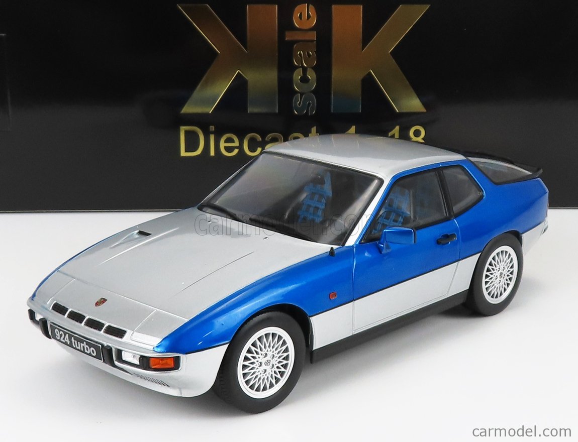 PRE-ORD3R KK Scale Modeliukas 1/18 1986 Porsche 924 Turbo, silver/blue