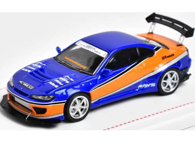 Street Weapon Modeliukas 1/64 Nissan S15, blue/orange (yra Sandėlyje)