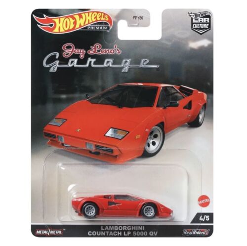 Hot Wheels Premium Modeliukas Lamborghini Countach LP 5000 QV *Jay Leno's Garage*, red (yra sandėlyje)