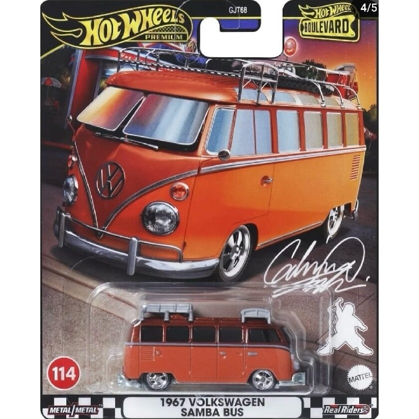 Hot Wheels Premium Boulevard Modeliukas 1967 Volkswagen Samba Bus (yra Sandėlyje)
