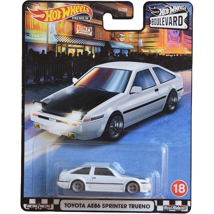Hot Wheels Premium Boulevard Modeliukas Toyota Ae86 Sprinter Trueno, white Boulevard #18