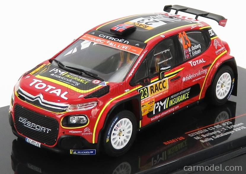 PRE-ORD3R IXO Models Modeliukas 2019 Citroen C3 R5 #23 Rallye Catalunya, black/red