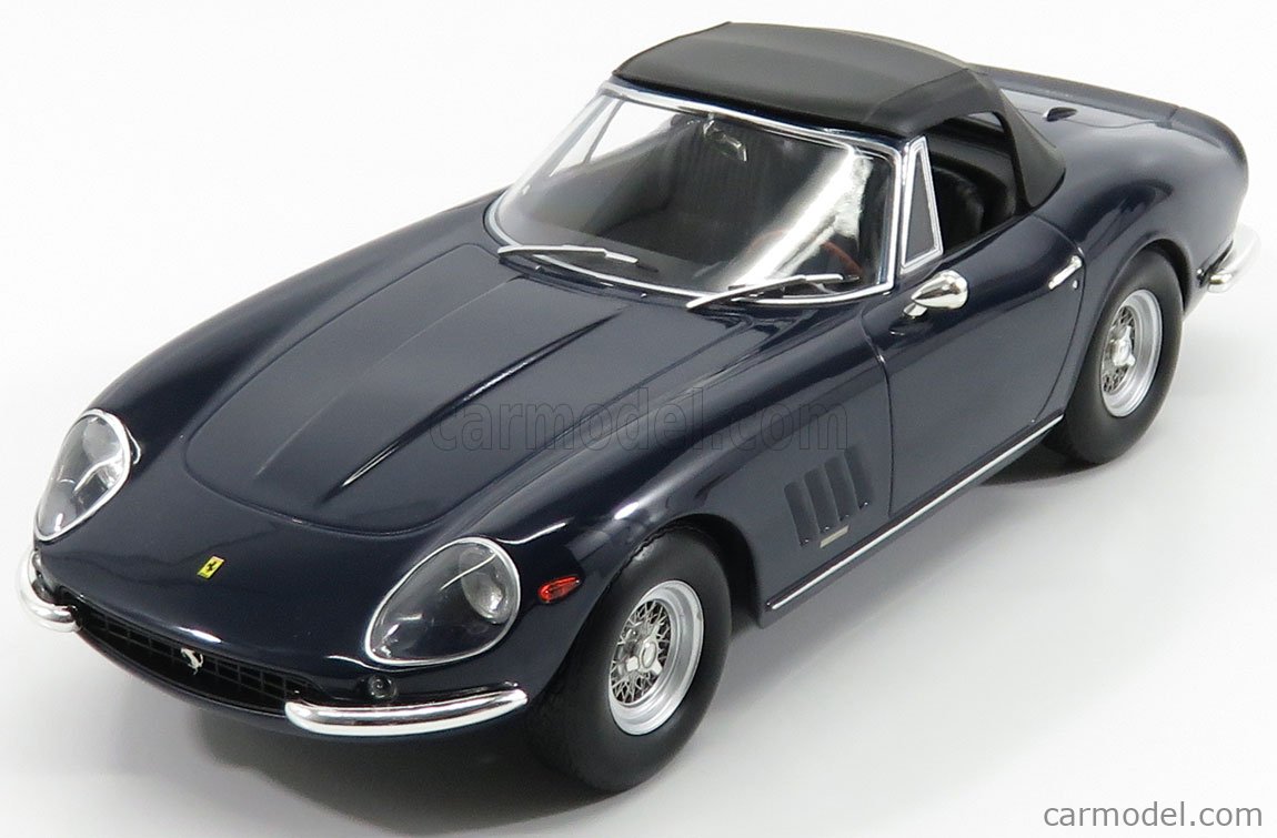 KK Scale Modeliukas 1967 Ferrari 275 GTB 4 NART Spyder *spoke Rims*, dark blue
