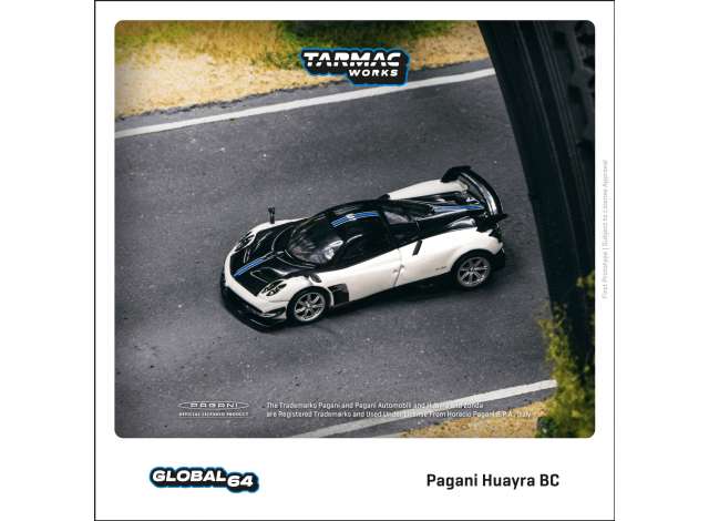 PRE-ORD3R Tarmac Modeliukas 1/64 Pagani Huayra BC, bianco benny