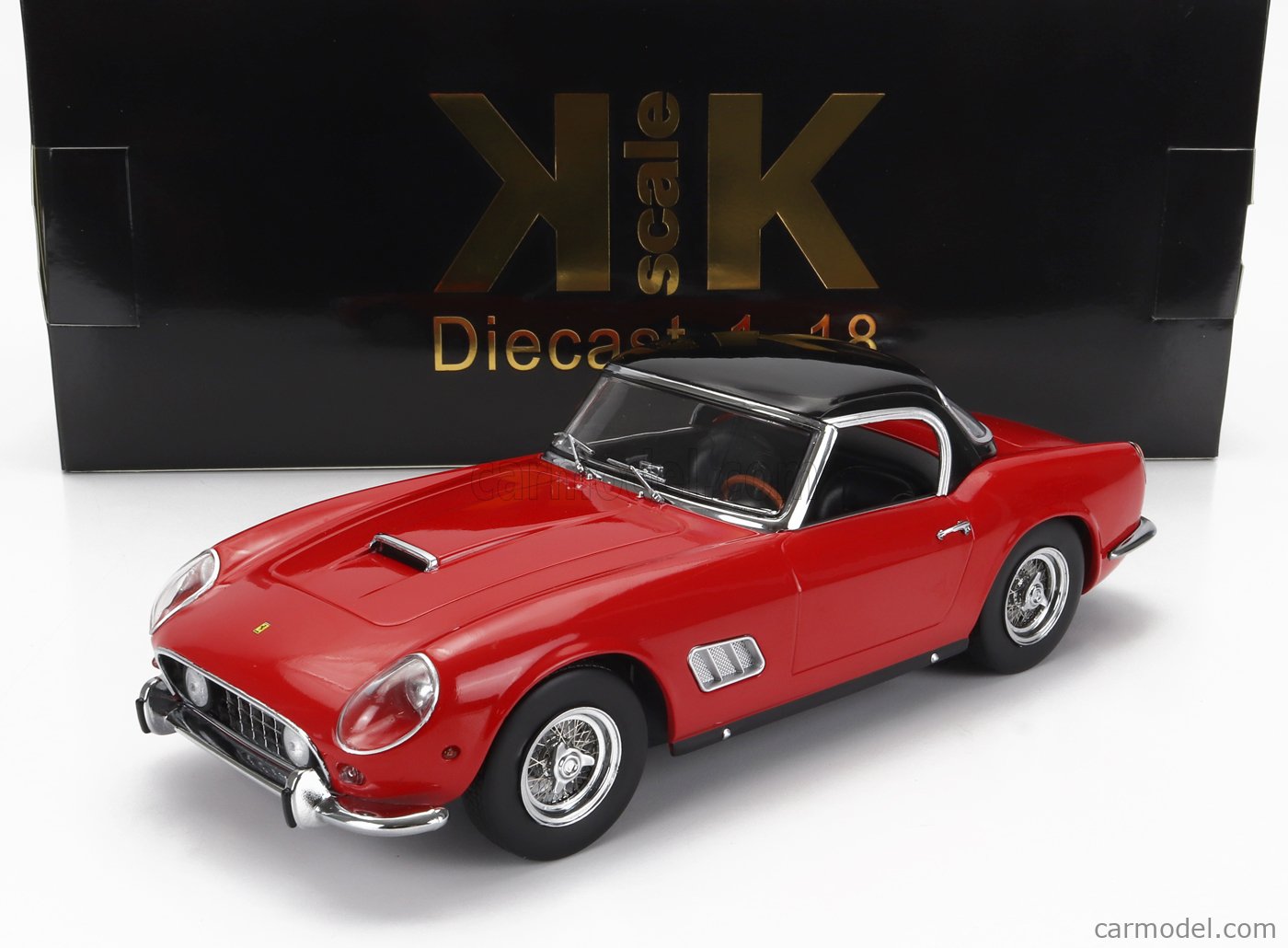 PRE-ORD3R KK Scale Modeliukas 1/18 1960 Ferrari 250 GT Califonia Spyder, Europe-Version, red/black