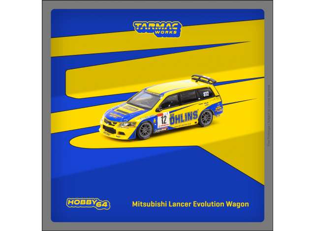PRE-ORD3R Tarmac Works Modeliukas Mitsubishi Lancer Evolution Wagon #12 Shinichi Katsura/Hitoshi Seari/Fumio Nutahara/Yutaka Seki Super Taikyu Series 2006 Round 3 13th Tokachi 24 hours, yellow/blue