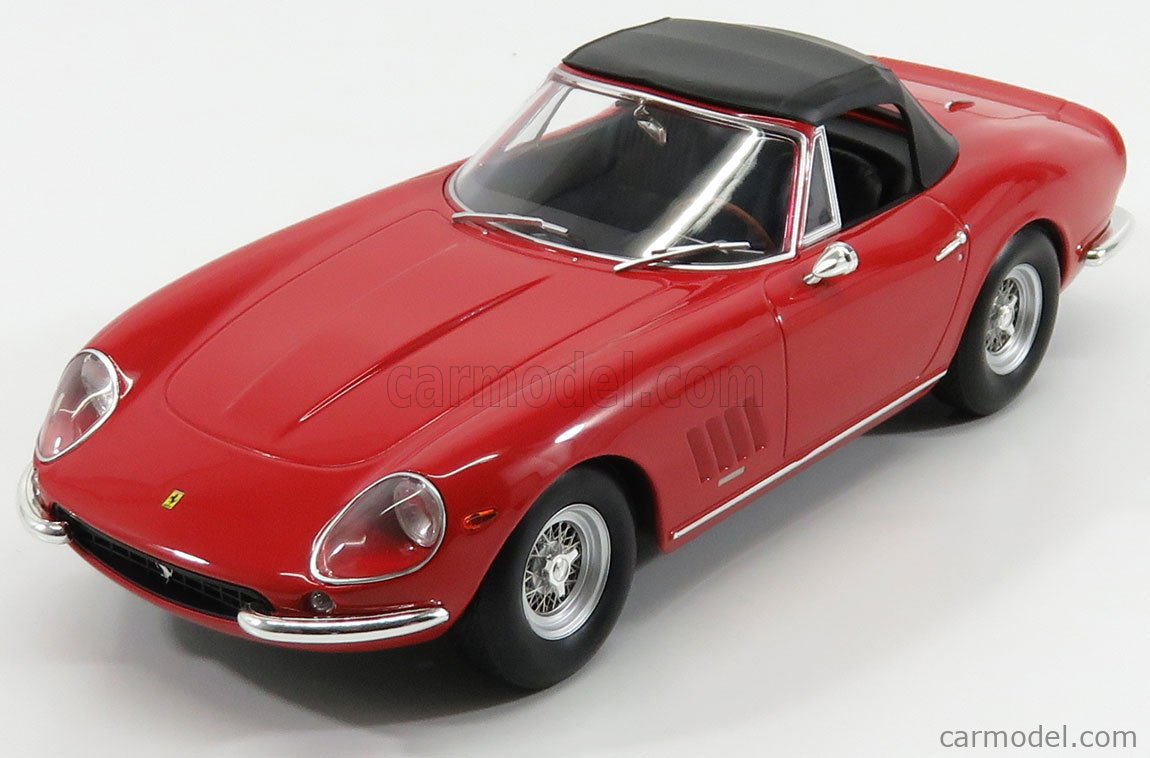 PRE-ORD3R KK Scale Modeliukas 1/18 1967 Ferrari 275 GTB 4 NART Spyder, red