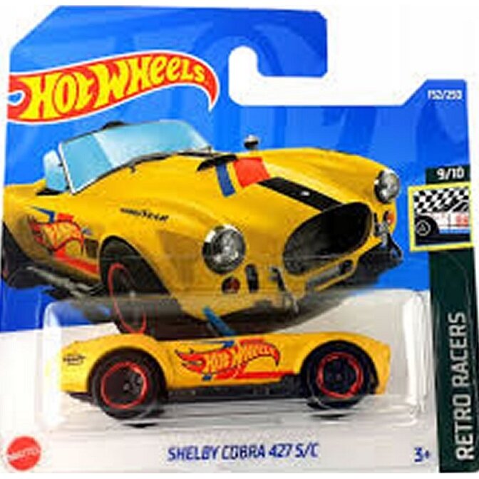 Hot Wheels Modeliukas Shelby Cobra 427 S/C Yellow (yra Sandėlyje)