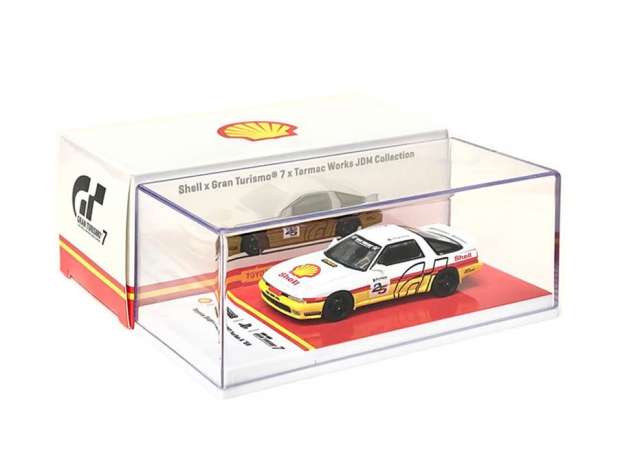 PRE-ORD3R Tarmac Modeliukas 1/64 1988 Toyota Supra 3.0 GT Turbo A, white/yellow/red