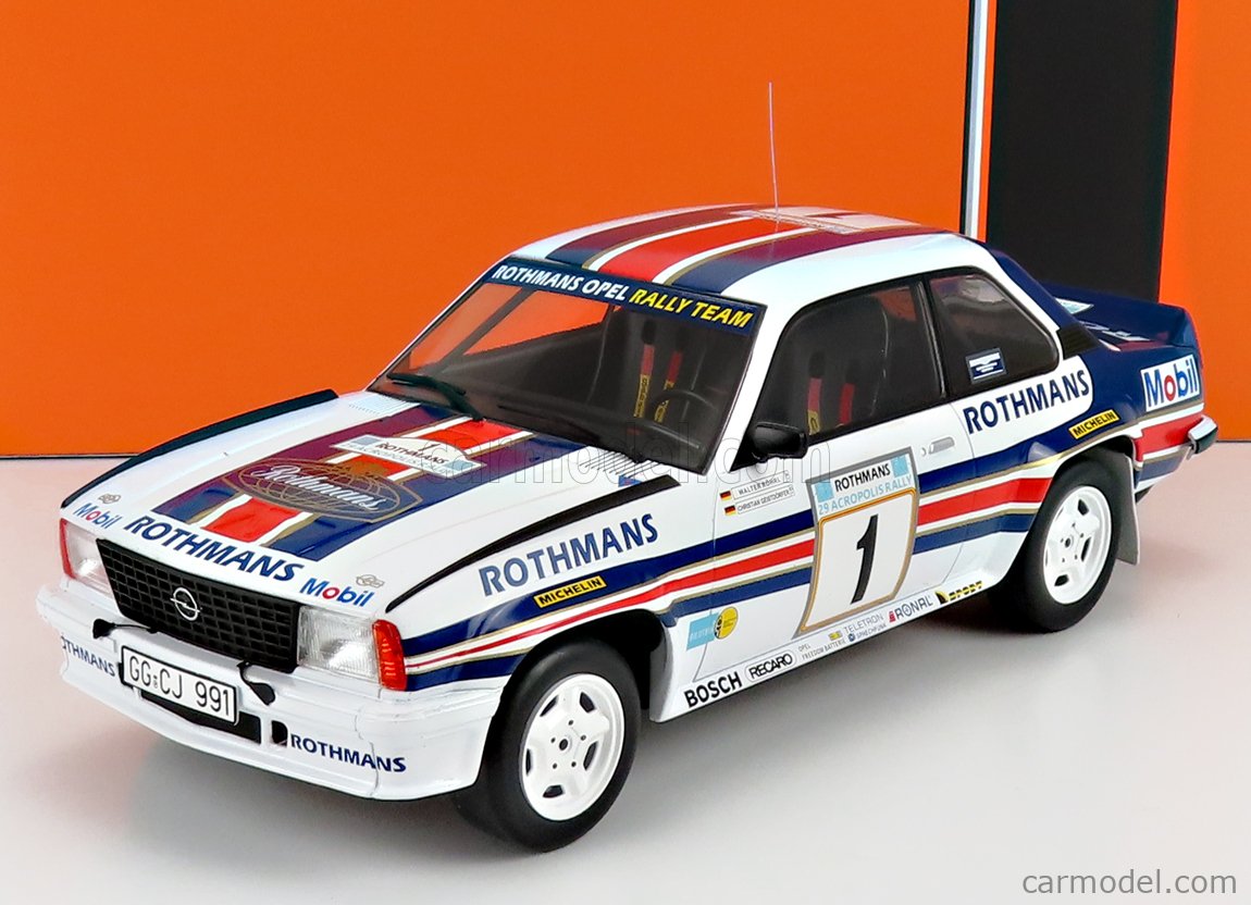 PRE-ORD3R IXO Models Modeliukas 1/18 1982 Opel Ascona B 400 Rothmans Opel Rally Team #1 W.Röhrl/C.Geistdörf...