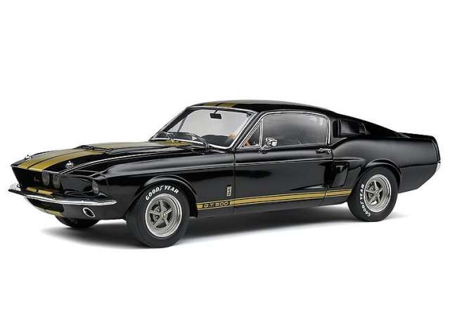 Solido Modeliukas 1/18 1967 Shelby Mustang GT500, black with gold stripes