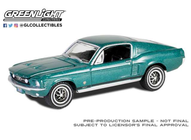 PRE-ORD3R GreenLight Modeliukas 1967 Ford Mustang GT Fastback High Country Special, Timberline green