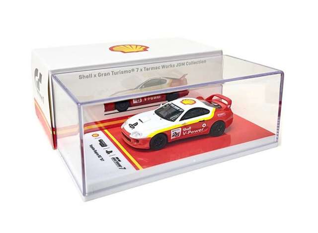 PRE-ORD3R Tarmac Modeliukas 1/64 1997 Toyota Supra RZ, white/red