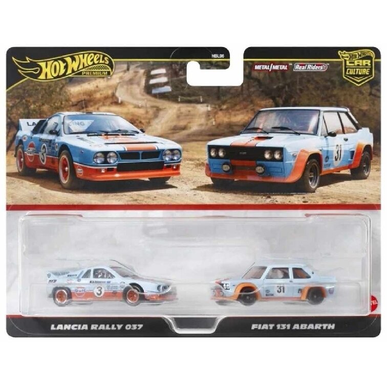 PRE-ORDER Hot Wheels Premium 2-pack Modeliukas Lancia Rally 037 & Fiat 131 Gulf