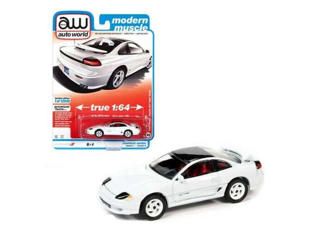 PRE-ORD3R Auto World Modeliukas 1992 Dodge Stealth R/T Twin Turbo, gloss white with black roof
