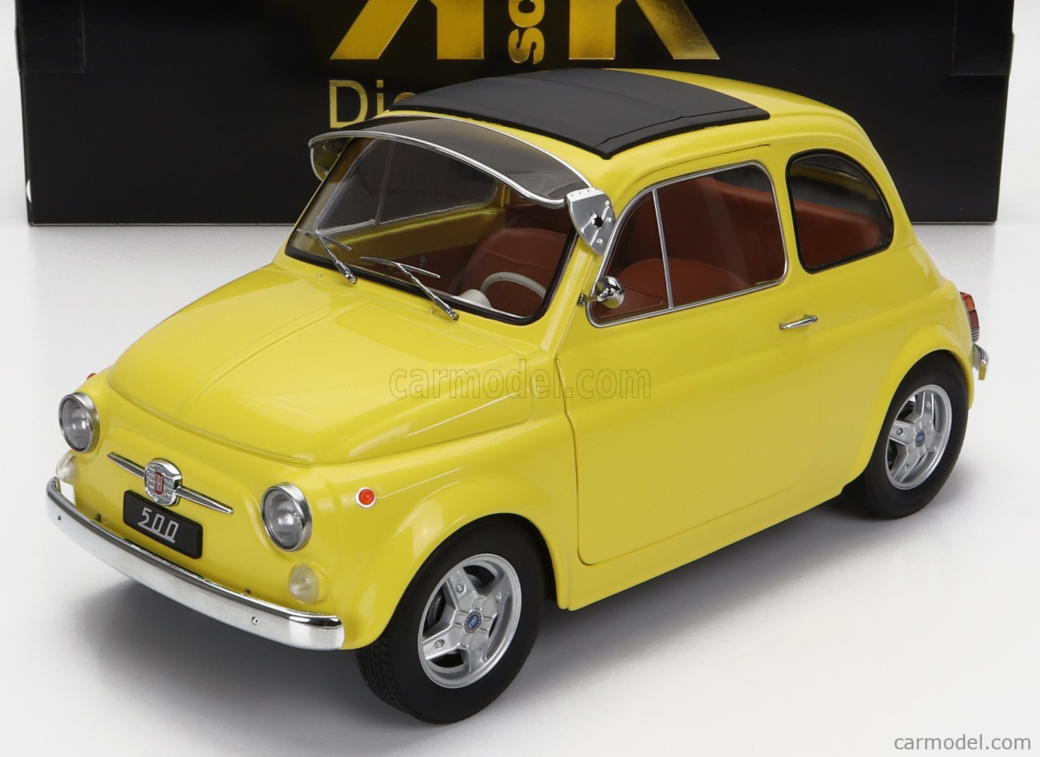 PRE-ORD3R KK Scale Modeliukas 1/12 1968 Fiat 500 F Custom, yellow
