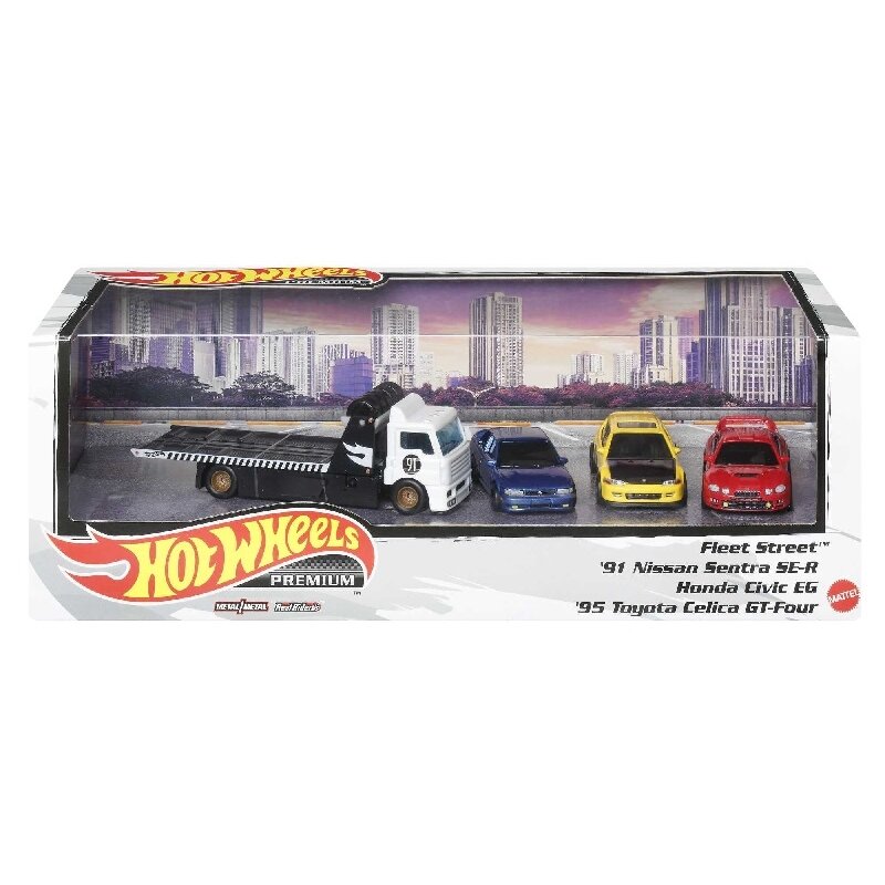 Hot Wheels Premium Modeliukas Premium Set #12 Japan Cars Diorama (Toyota Celica GT,Honda Civic EG,Nissan Sentra SE-R,Fleet Street) (yra sandėlyje)