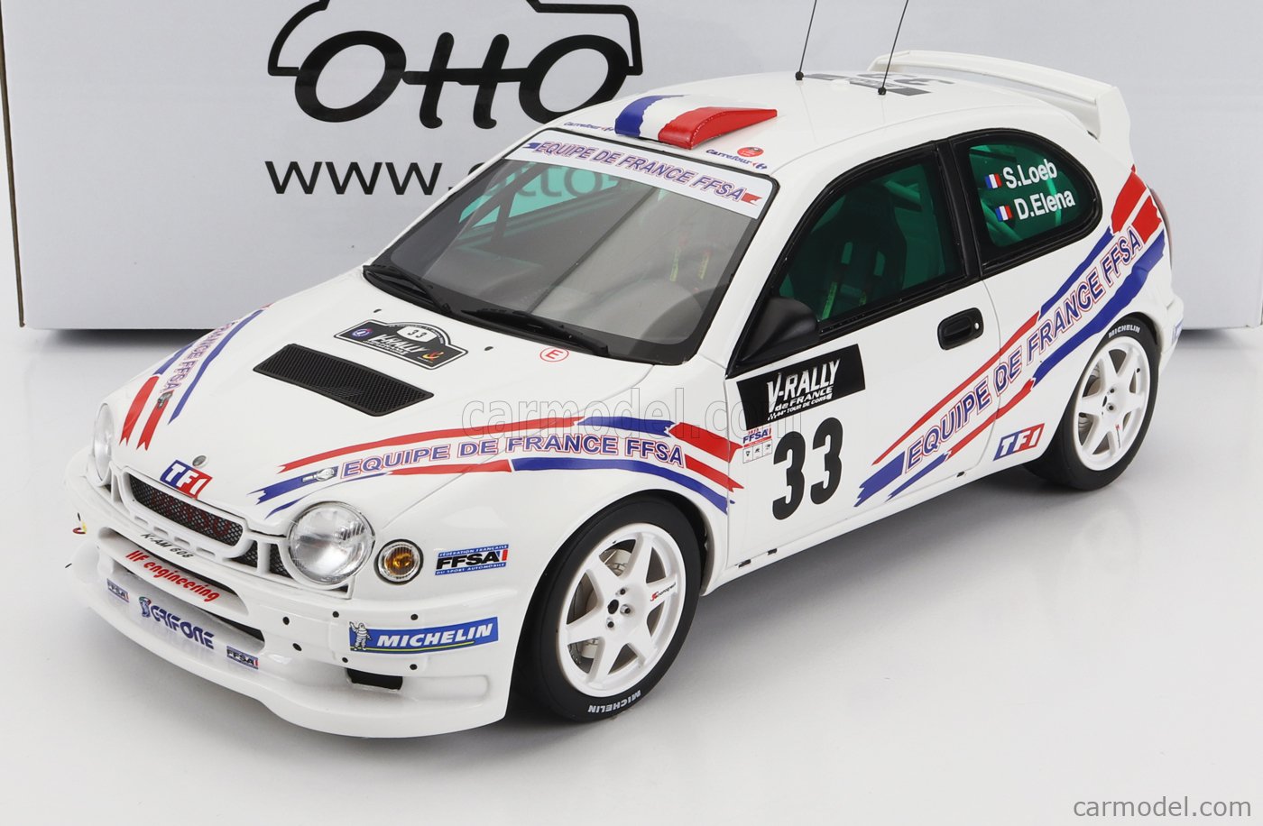 PRE-ORD3R OttOmobile Miniatures Modeliukas 1/18 2000 Toyota Corolla WRC #33 Tour de Corse *Resin series*, white