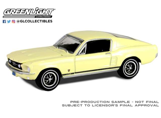 PRE-ORD3R GreenLight Modeliukas 1967 Ford Mustang GT Fastback High Country Special, Aspen gold