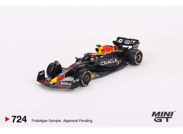 Mini GT Modeliukas 2023 Red Bull Racing F1 RB19 #1 Max Verstappen Bahrein GP winner