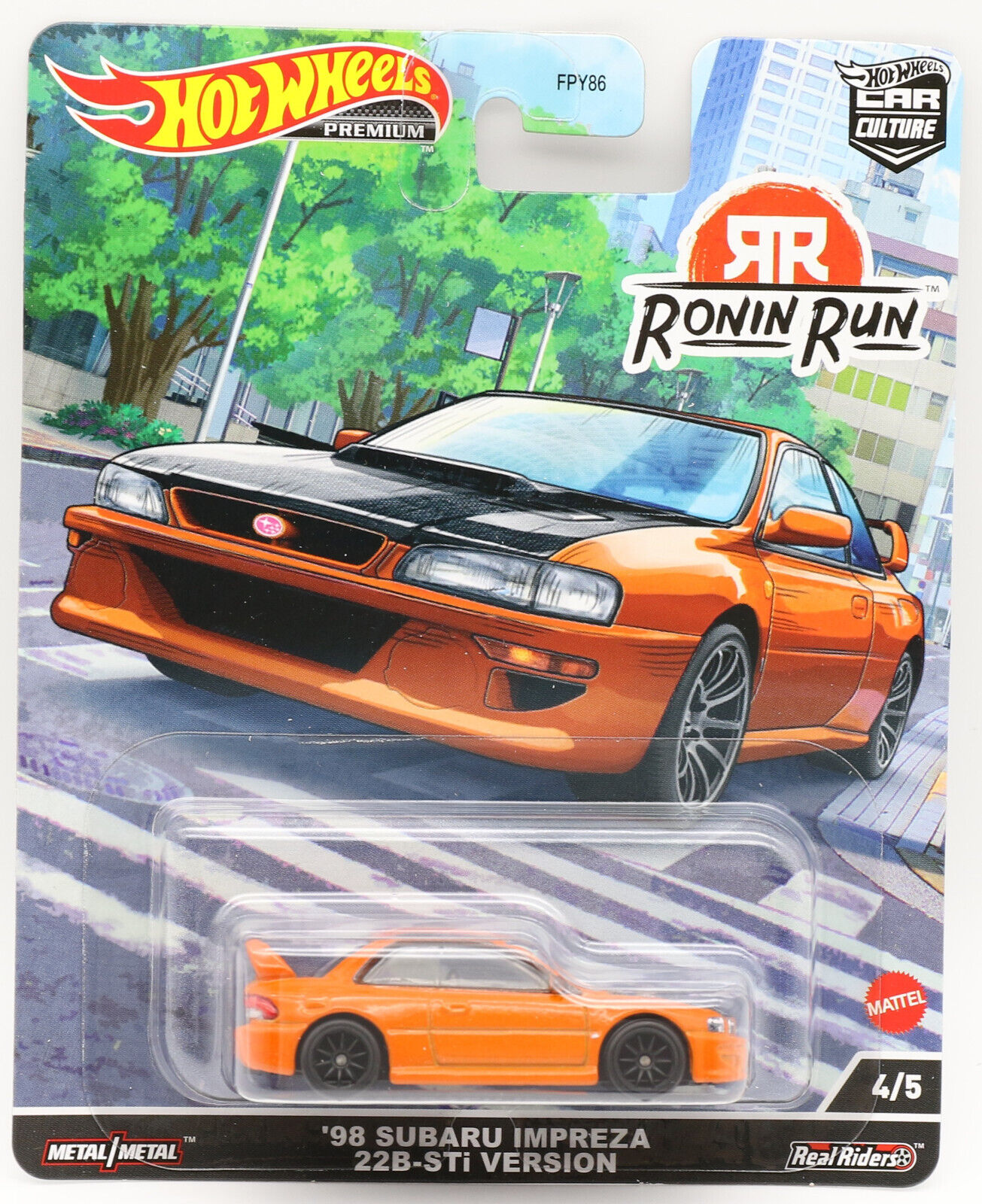Hot Wheels Premium Modeliukas Subaru Impreza WRX STi 22B* (yra Sandėlyje)