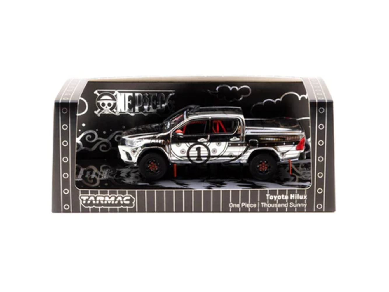 PRE-ORD3R Tarmac Modeliukas 1/64 Toyota Hilux Thousand Sunny, white/grey/black