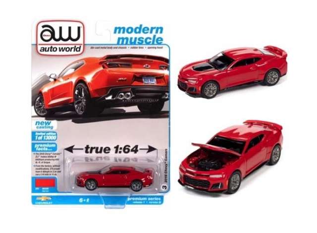 PRE-ORD3R Auto World Modeliukas 2018 Chevrolet Camaro ZL1, red hot