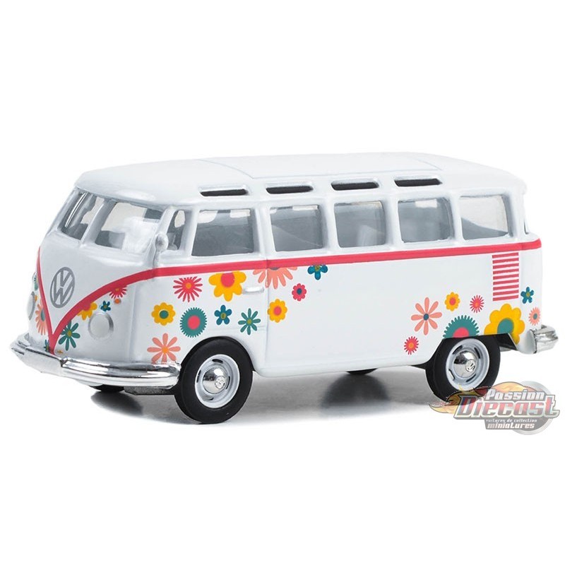 Green Light Modeliukas 1964 Volkswagen Type 2 (T1) Samba Bus Flower Power *Club Vee-Dub Series 17*, white (yra sandėlyje)