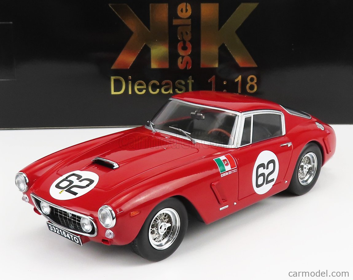 PRE-ORD3R KK Scale Modeliukas 1960 Ferrari 250 GT SWB #62 Winner Monza, red