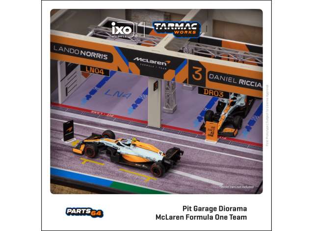 PRE-ORD3R Tarmac Modeliukas 1/64 Pit Garage *McLaren Formula One Team*, blue/orange