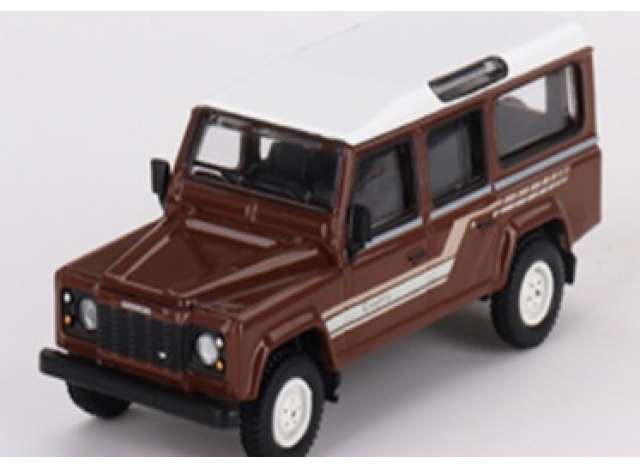 Mini GT Modeliukas 1985 Land Rover Defender 110 Country Station Wagon, brown