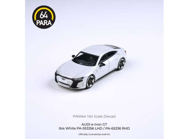 PRE-ORD3R Para64 Modeliukas 1/64 Audi E-Tron GT *Left Hand Drive*, ibis white (cars in a deluxe Acrylic window box)