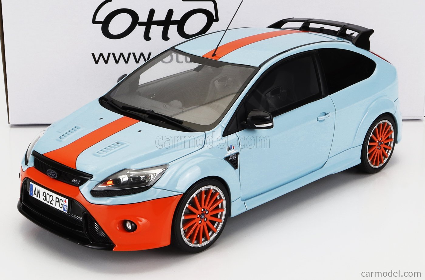 PRE-ORD3R OttOmobile Miniatures Modeliukas 1/18 2010 Ford Focus MK2 RS Le Mans *Resin series*, blue/orange